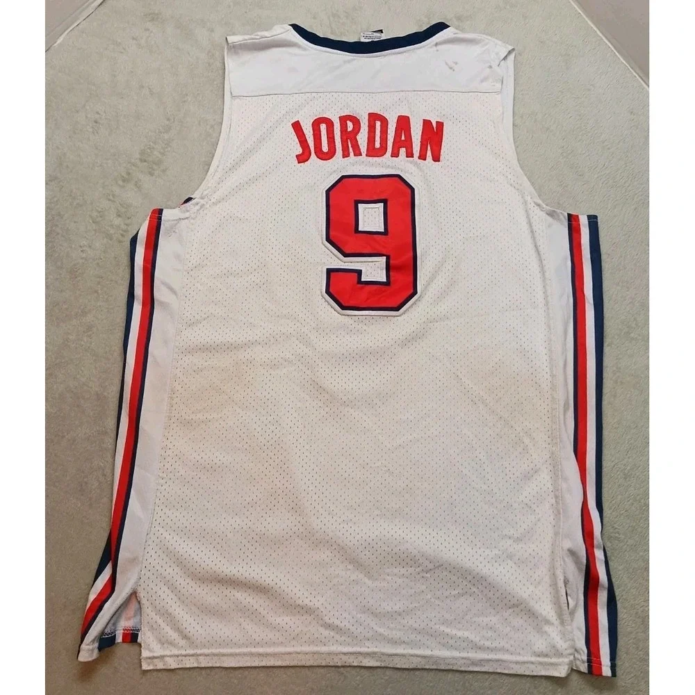 NIKE NBA Michael Jordan #9 1992 OLYMPICS USA White Dream Team Jersey Sz XL